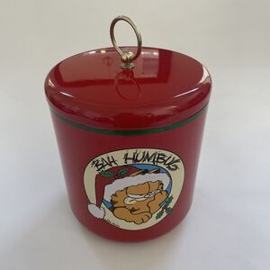 Vintage 1978 Christmas Garfield Jim Davis Bah Humbug Ice Bucket Container CLEAN‎
